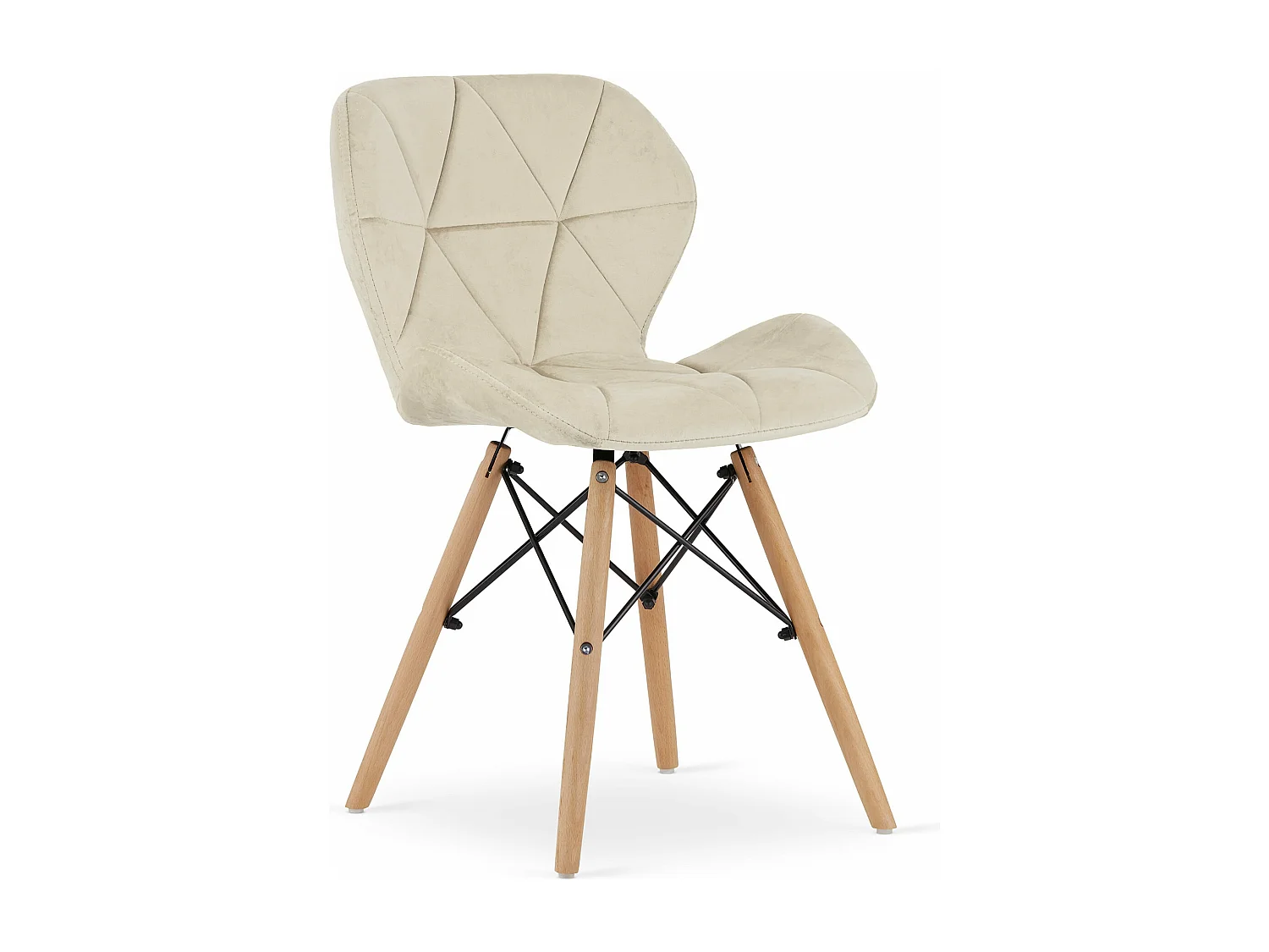 Chaise LAGO en velours beige x 1