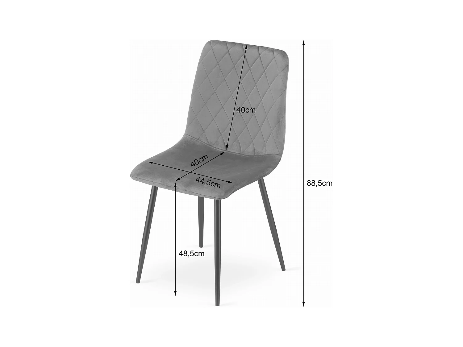 Stuhl TURIN - Samt dunkelgrau x 1