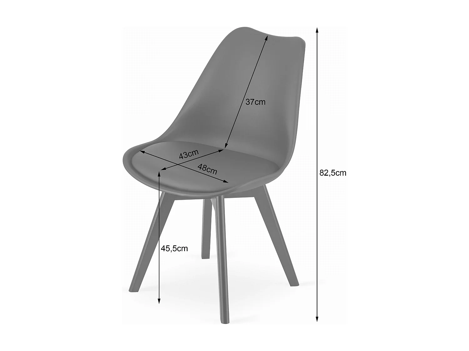 MARK Stuhl - Graphit / schwarze Beine x 1