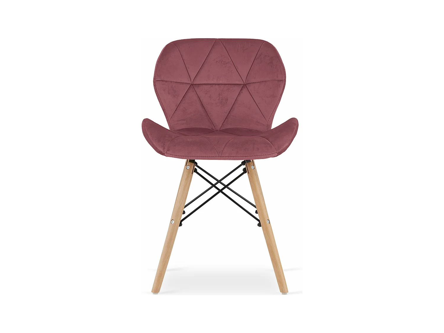 Chaise en velours LAGO - rose foncé x 1