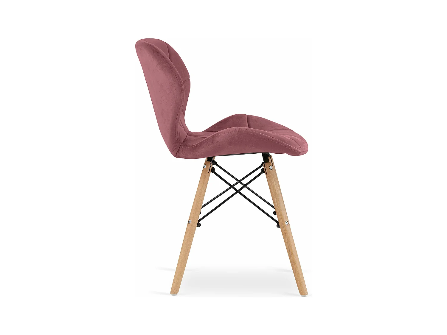 Chaise en velours LAGO - rose foncé x 1