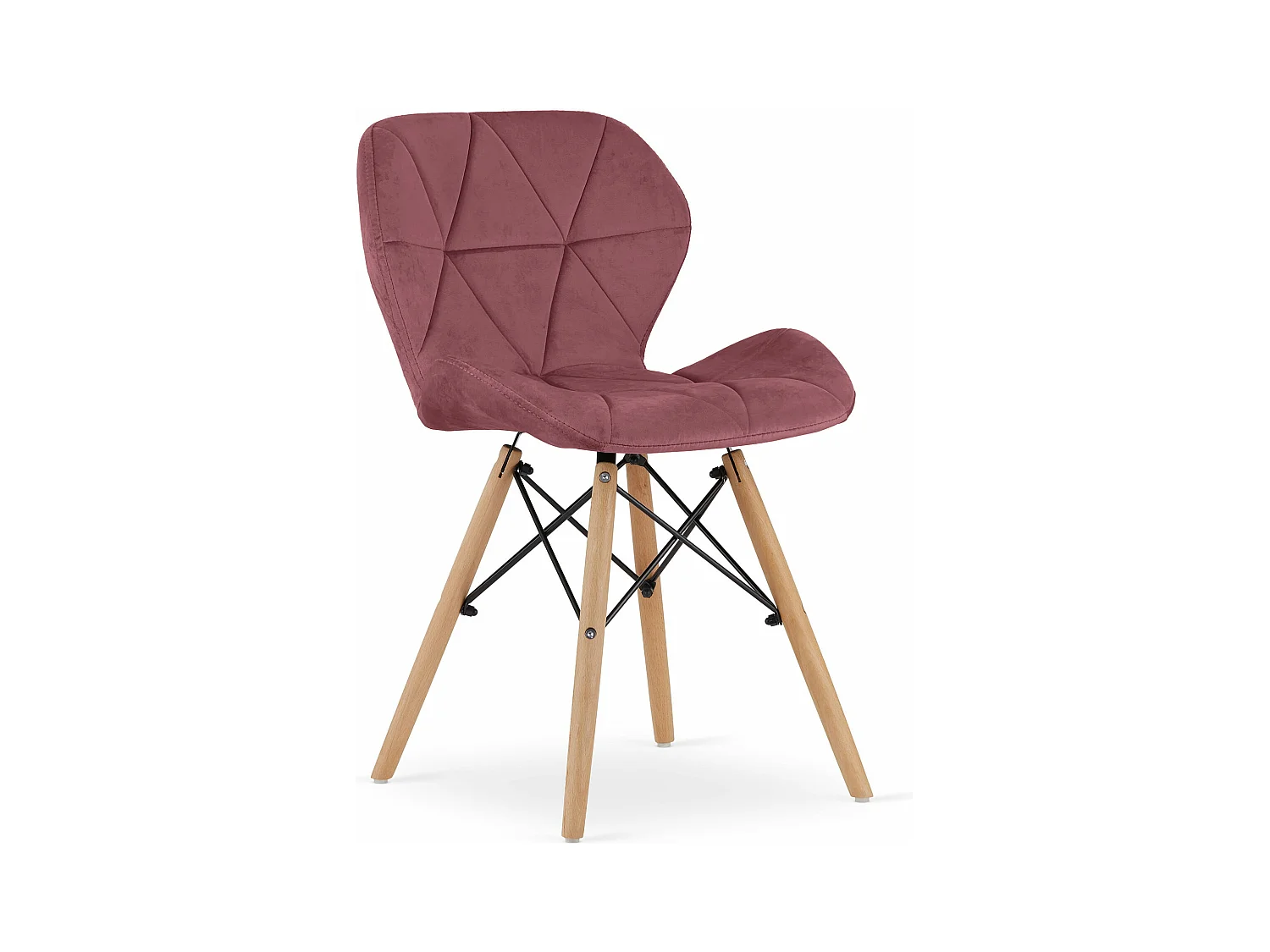 Chaise en velours LAGO - rose foncé x 1