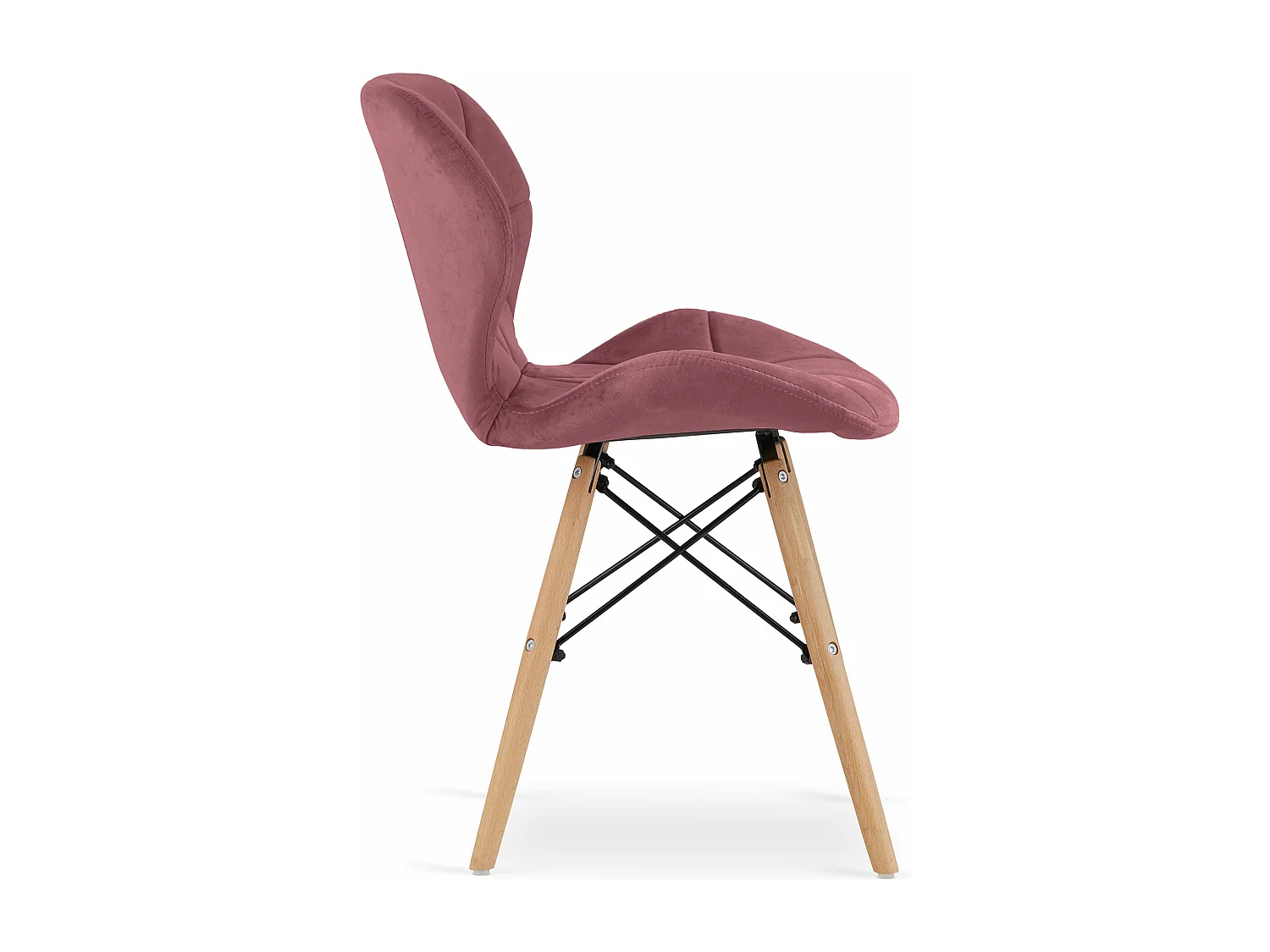 Chaise en velours LAGO - rose foncé x 1