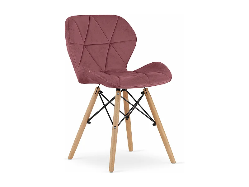 Chaise en velours LAGO - rose foncé x 1