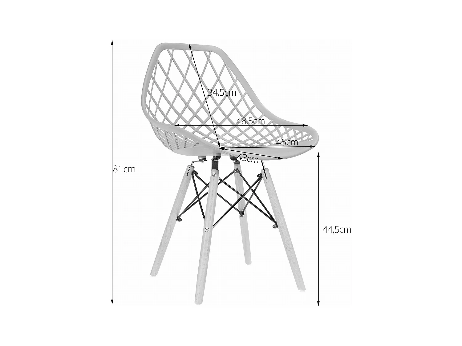 Chaise SAKAI - pieds blancs / noirs x 1