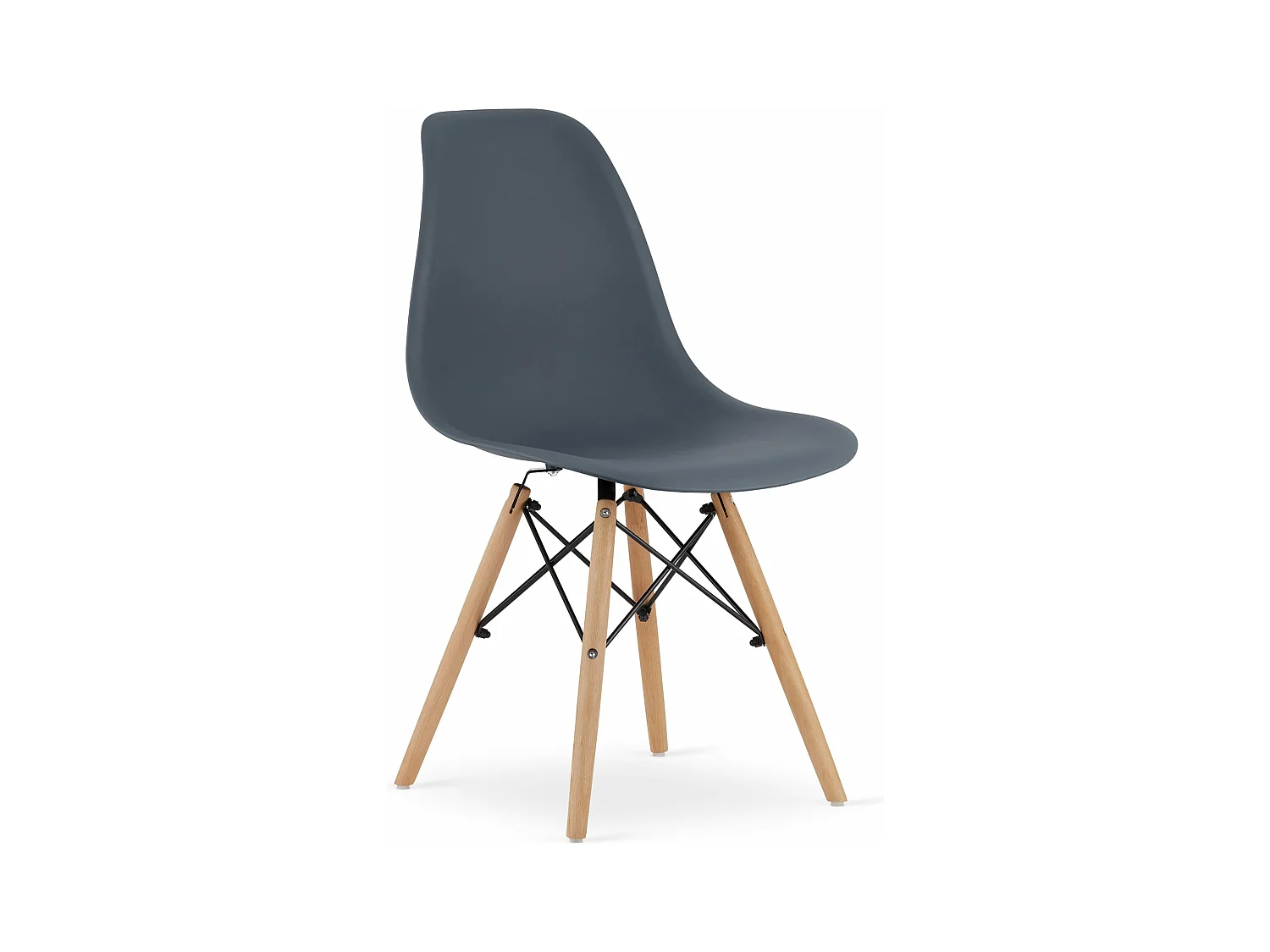 Chaise OSAKA ardoise foncée / pieds naturels x 1