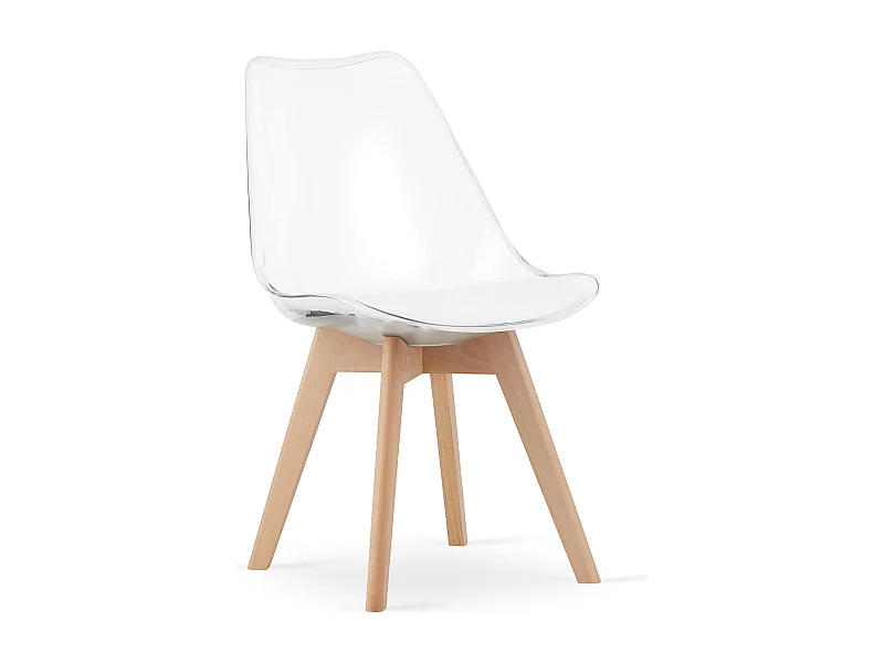 Chaise MARK - pieds transparents / naturels x 1