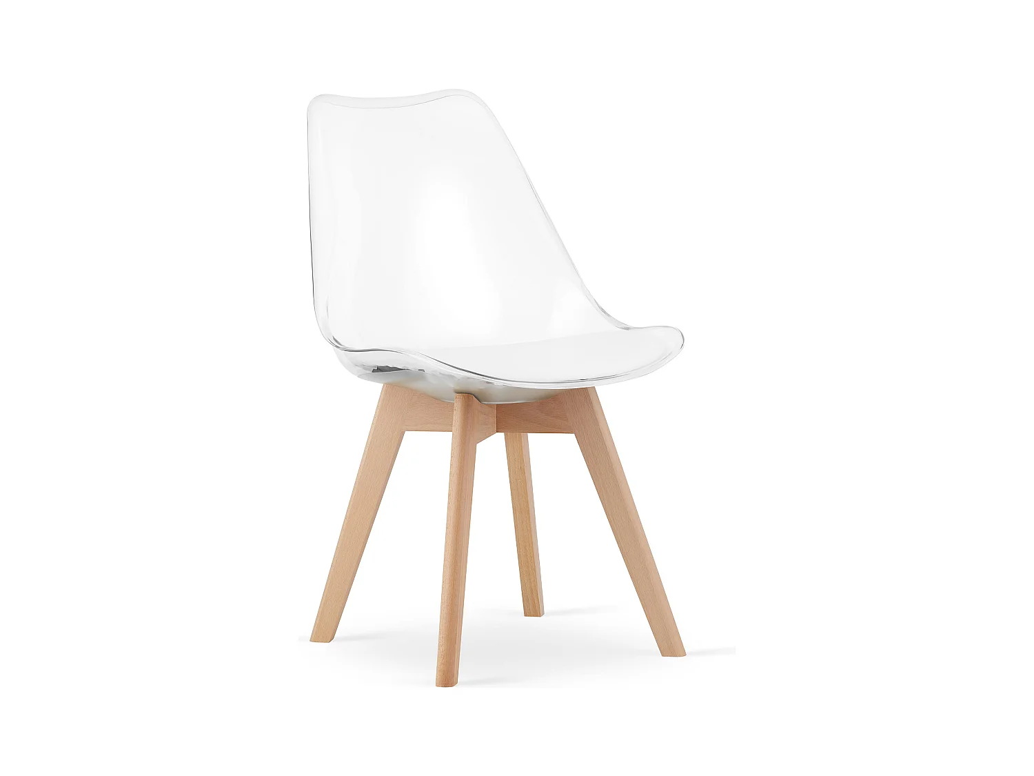 Chaise MARK - pieds transparents / naturels x 1