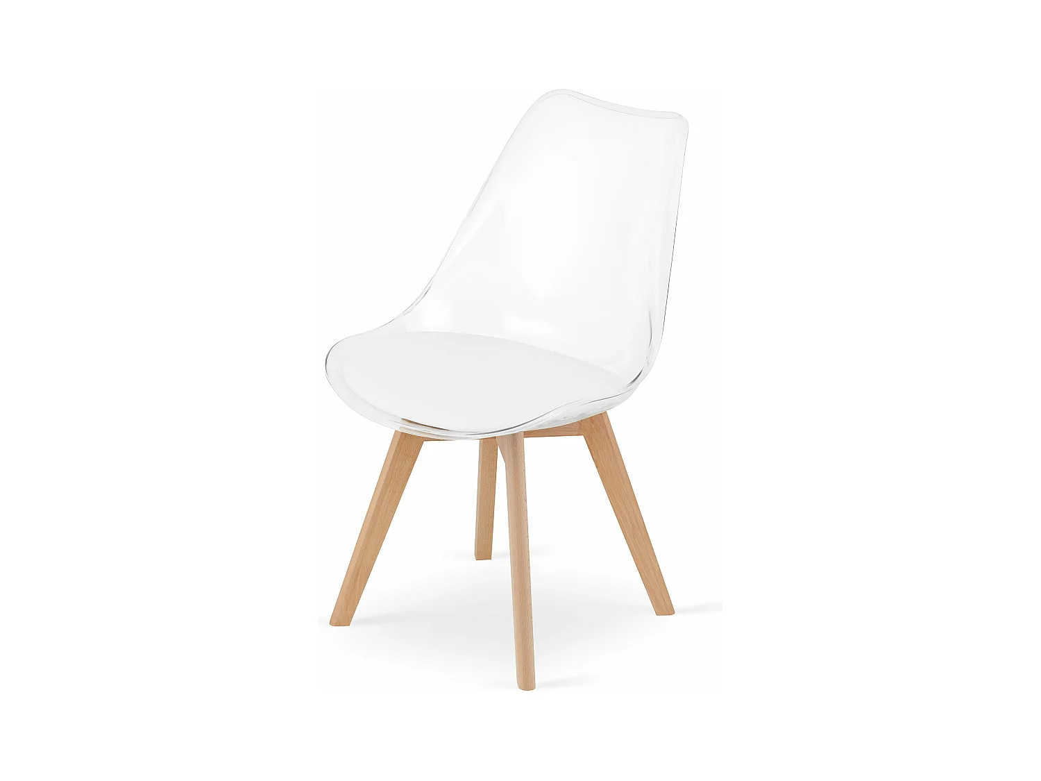 Chaise MARK - pieds transparents / naturels x 1