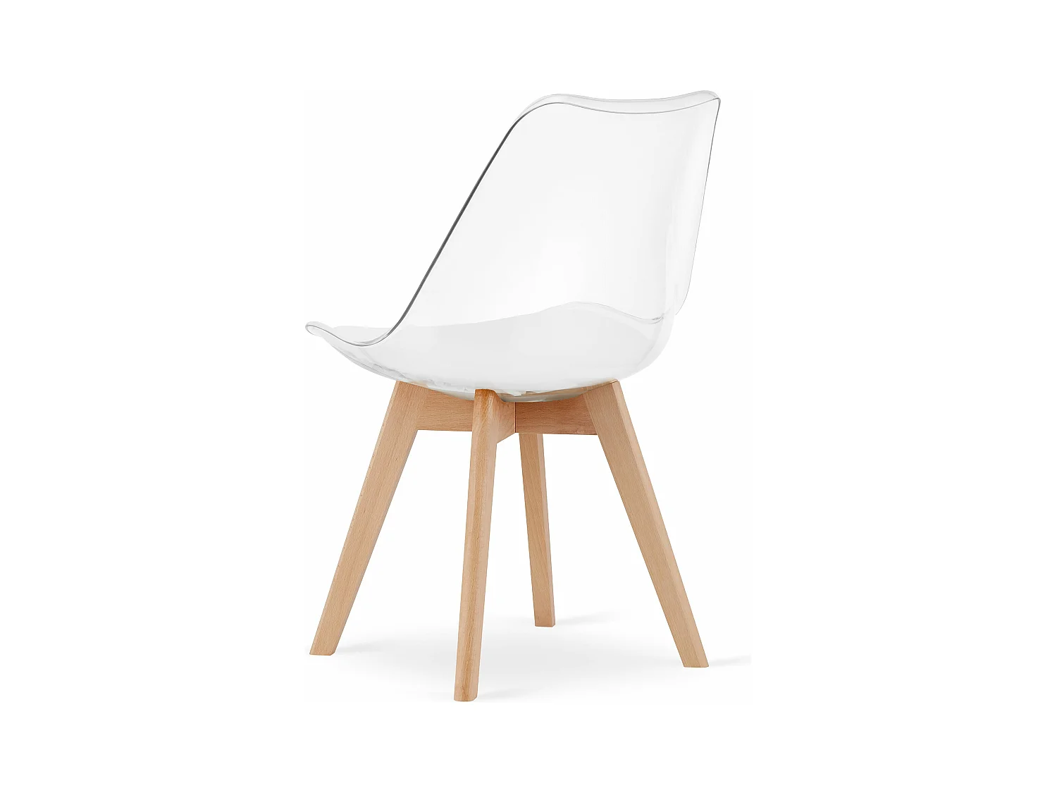 Chaise MARK - pieds transparents / naturels x 1