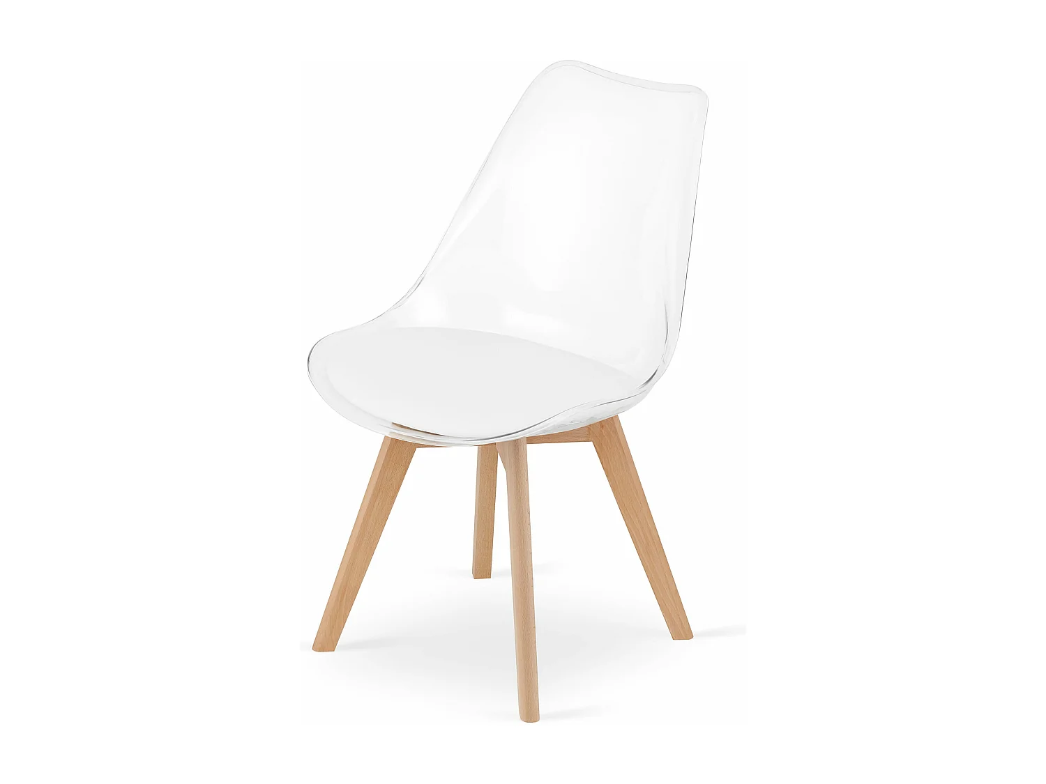 MARK Stuhl - transparente / naturfarbene Beine x 1