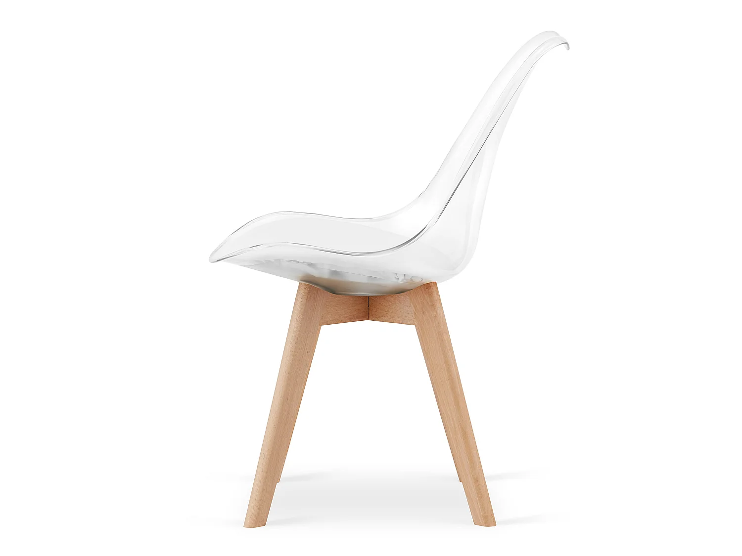 MARK stoel - transparant / naturel poten x 1