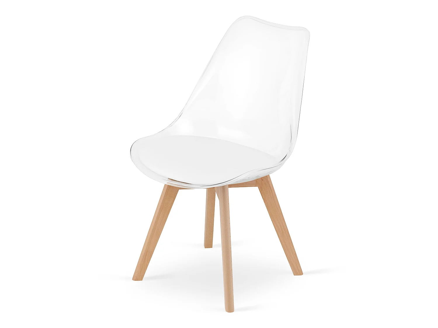 MARK stoel - transparant / naturel poten x 1