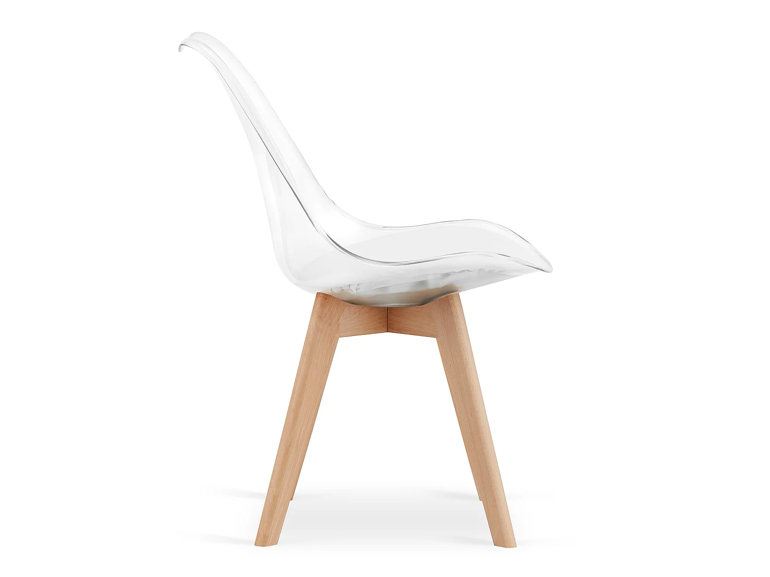 MARK stoel - transparant / naturel poten x 1