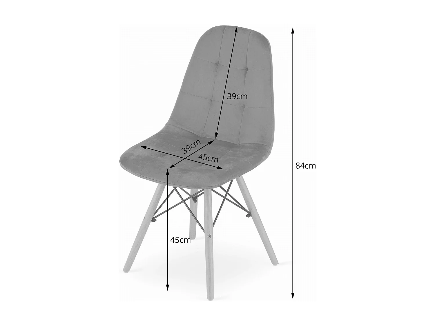 Chaise DUMO - velours bleu marine x 1