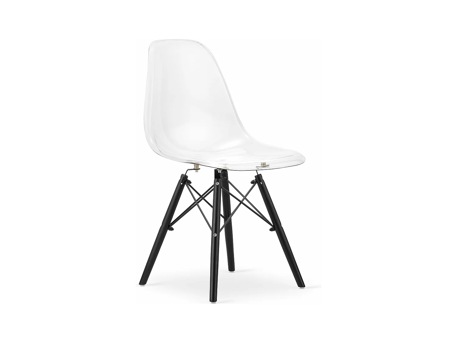 Chaise OSAKA transparente / pieds noirs x 1