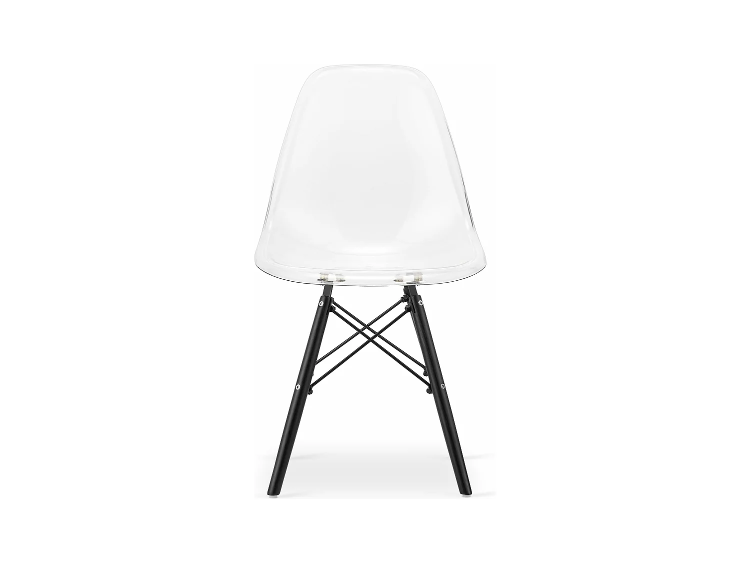 Chaise OSAKA transparente / pieds noirs x 1