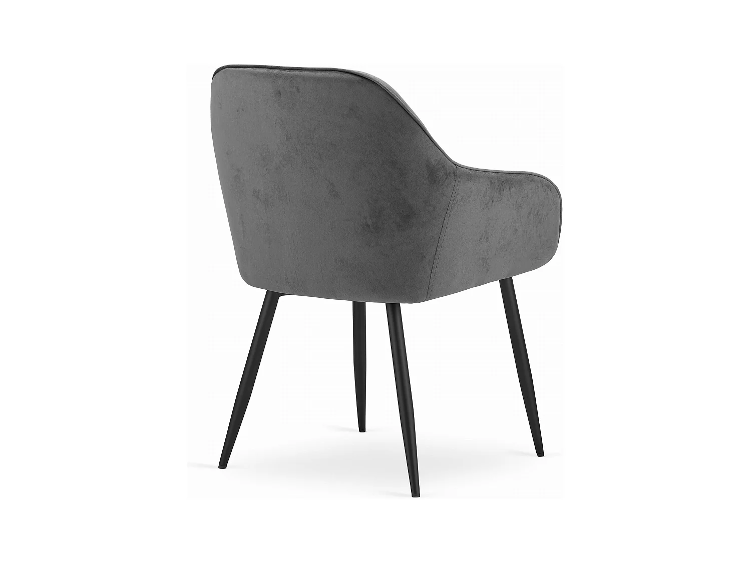 Chaise FORIO - velours gris / pieds noirs x 2