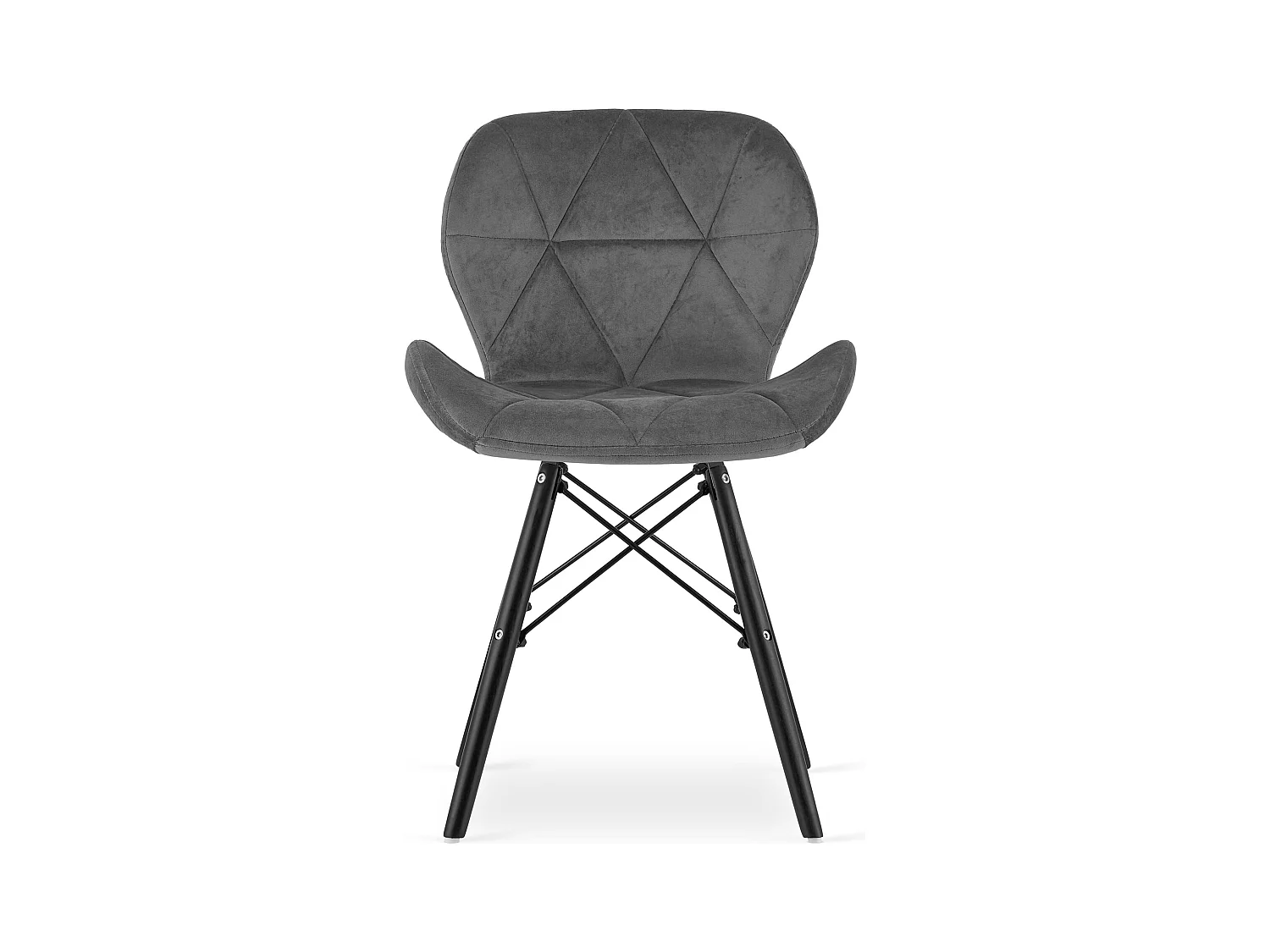 Chaise LAGO en velours - Pieds gris/noirs x 1