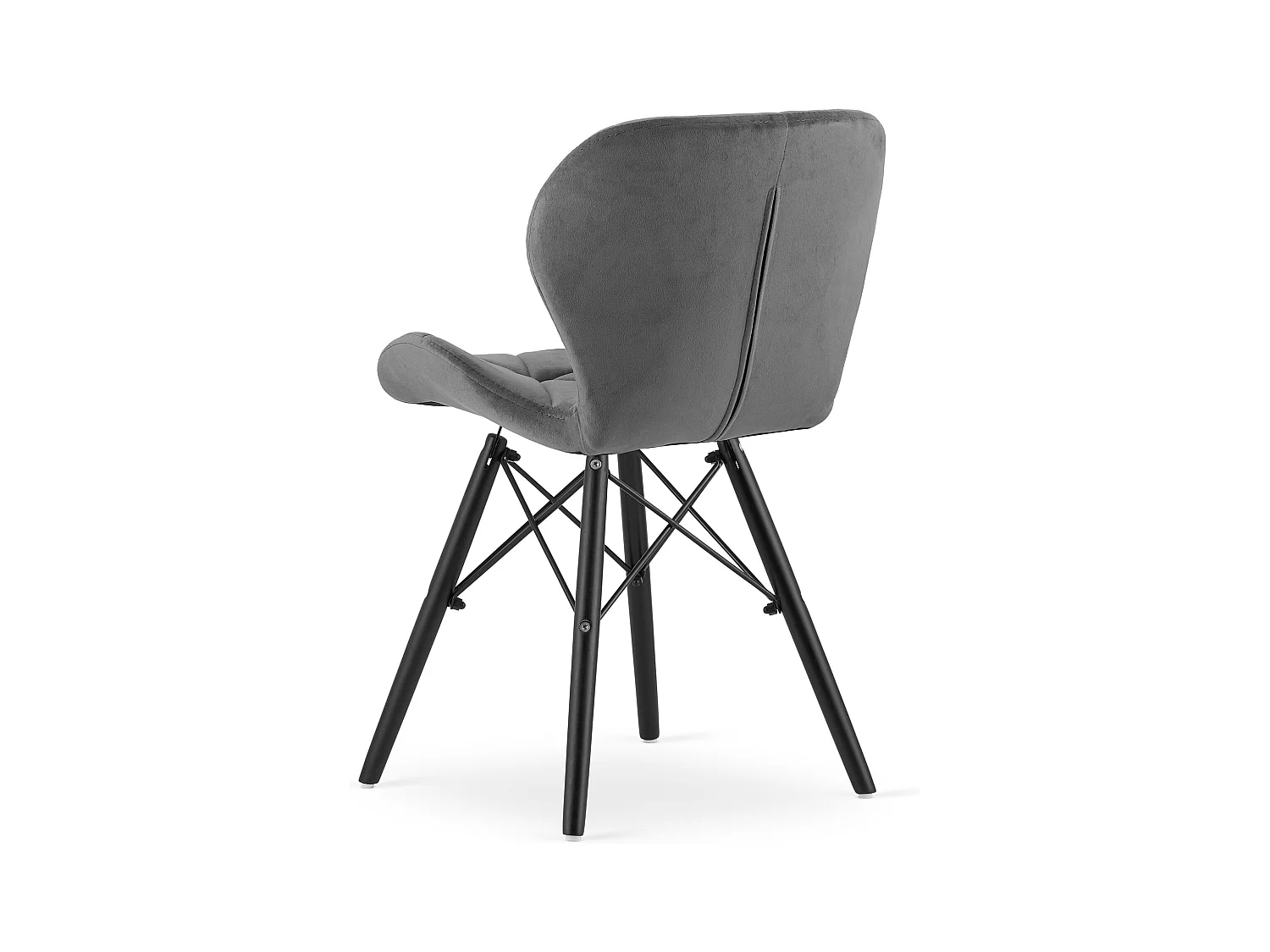 Chaise LAGO en velours - Pieds gris/noirs x 1