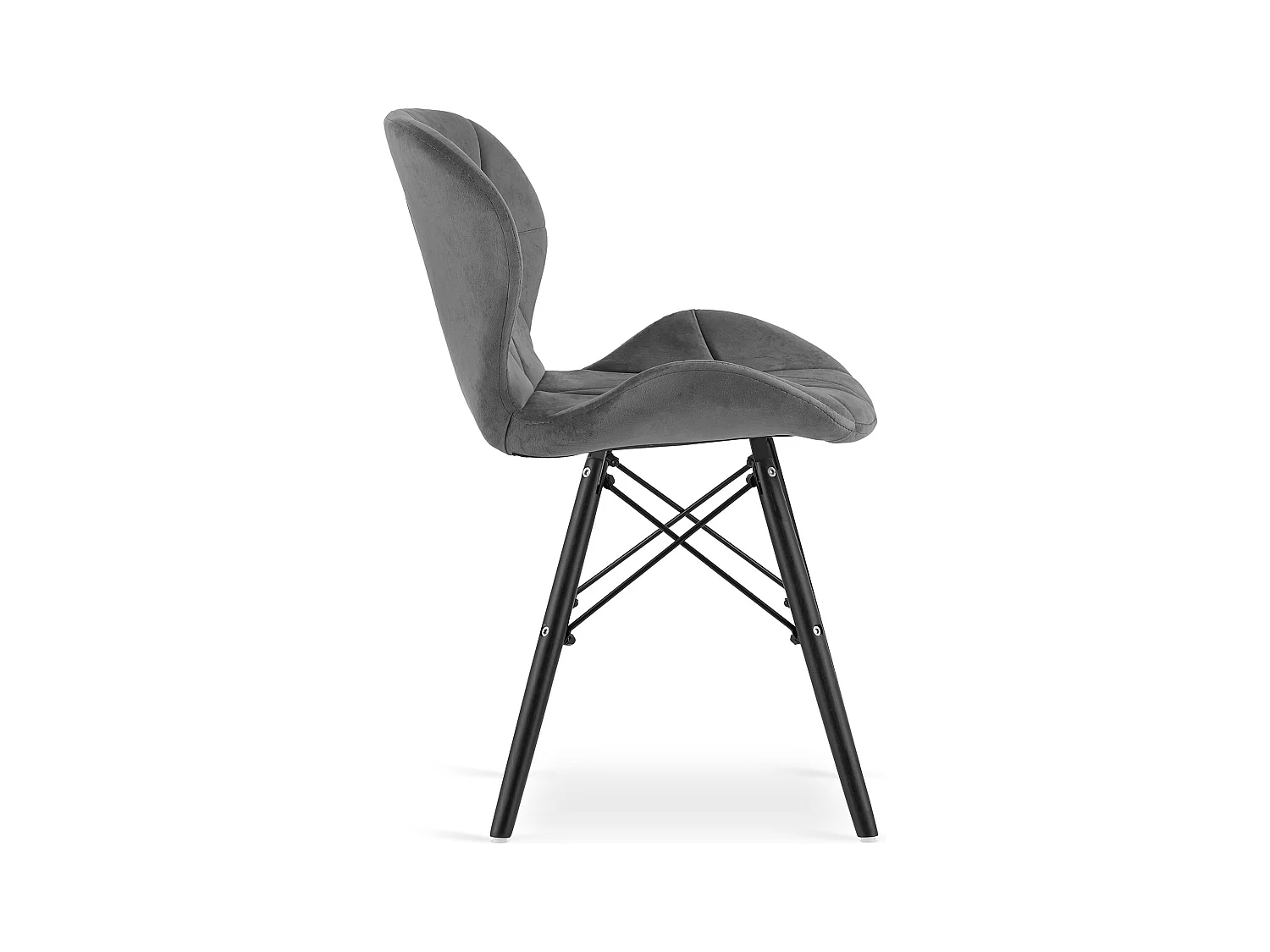 Chaise LAGO en velours - Pieds gris/noirs x 1
