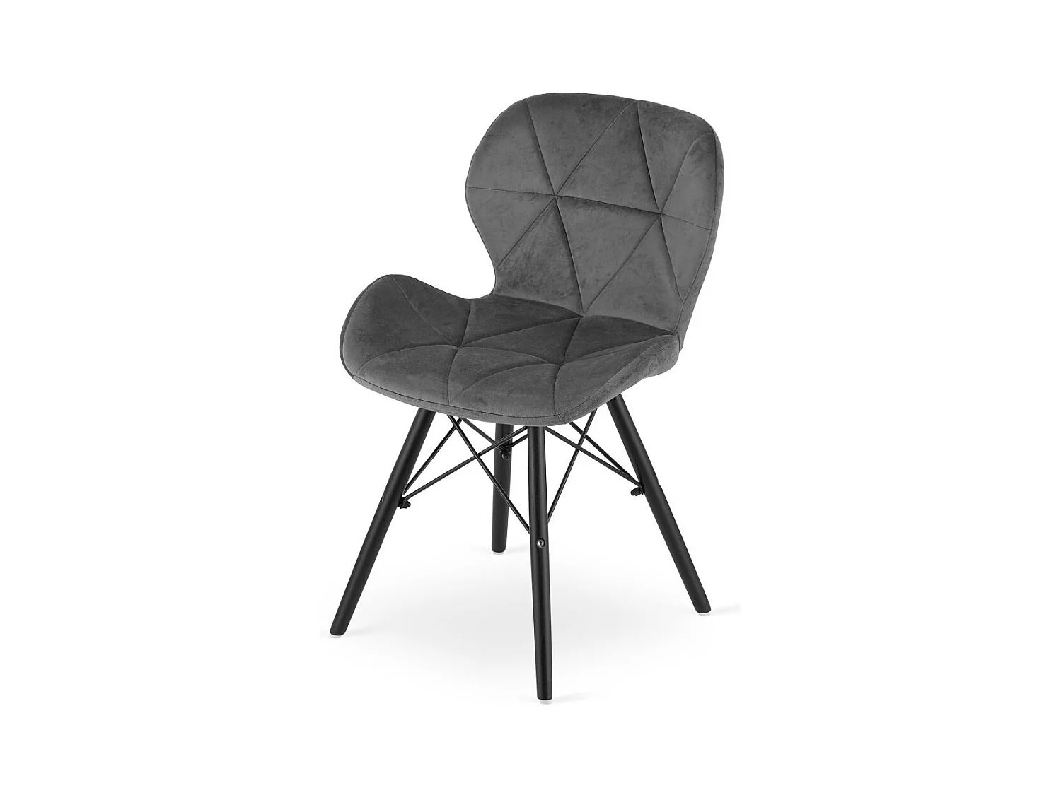 Chaise LAGO en velours - Pieds gris/noirs x 1