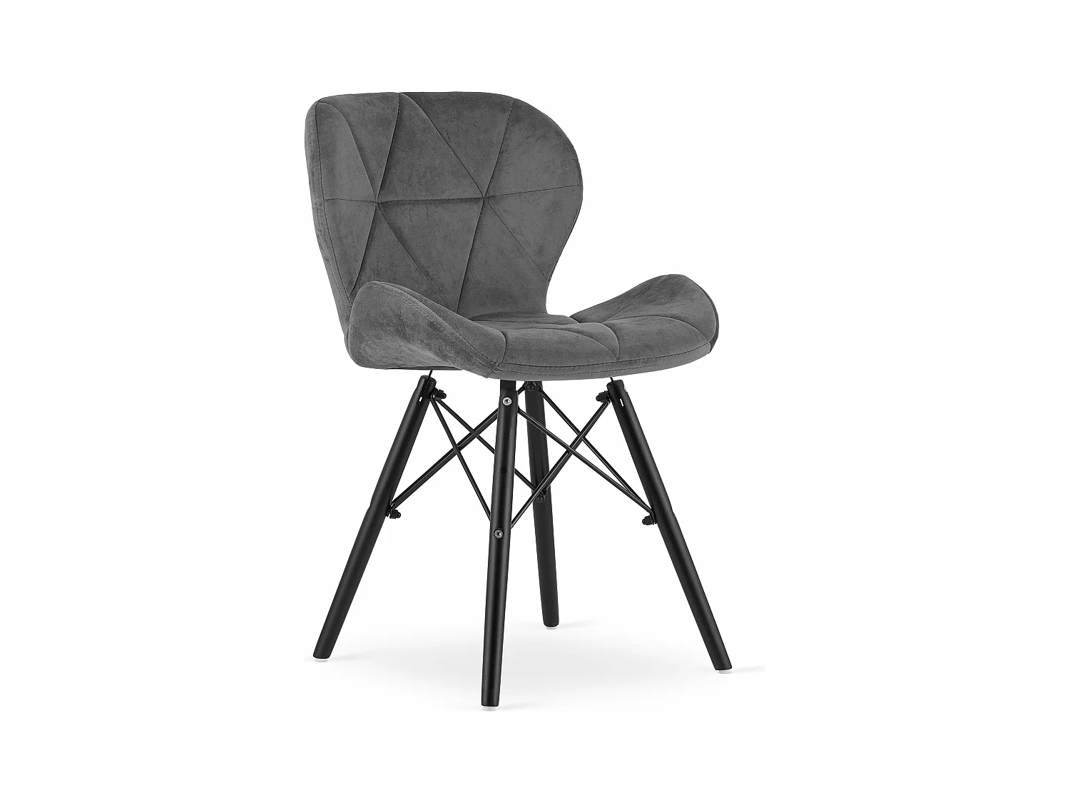 Chaise LAGO en velours - Pieds gris/noirs x 1