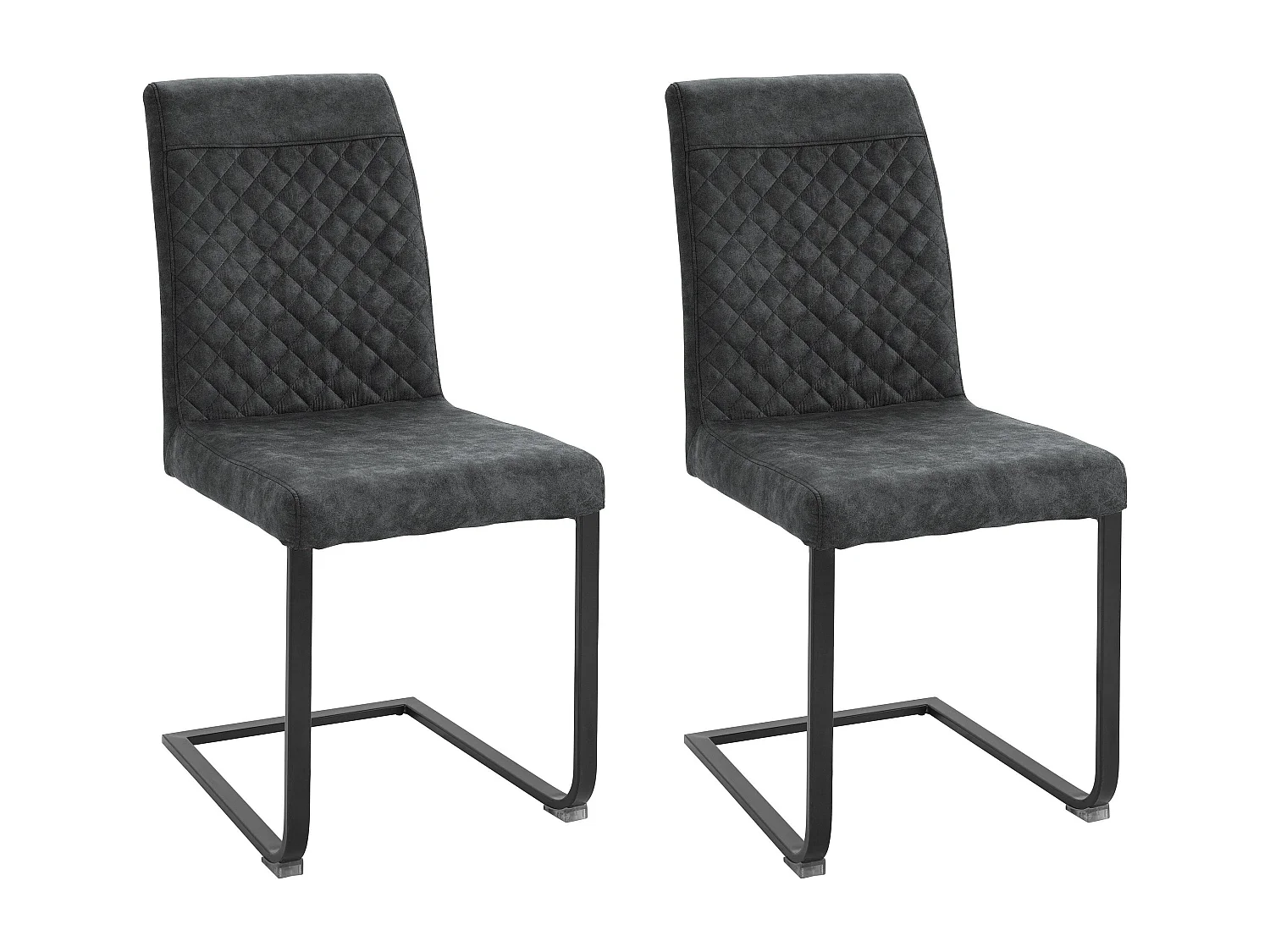 Willy | Chaise en anthracite, paquet de 2