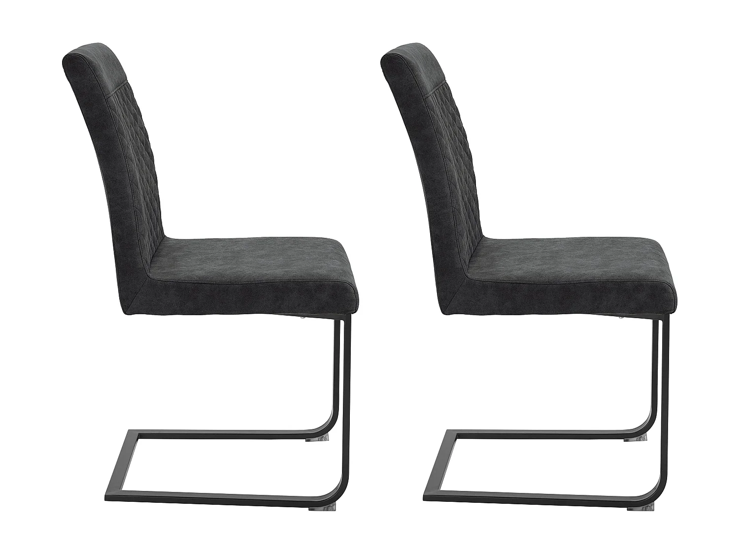 Willy | Chaise en anthracite, paquet de 2