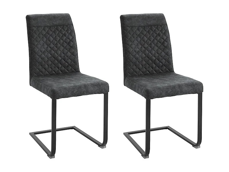 Willy | Chaise en anthracite, paquet de 2
