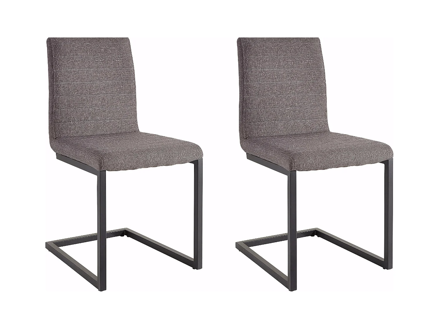 Sabine | Sedia da pranzo in tessuto antracite, confezione da 2 pz.