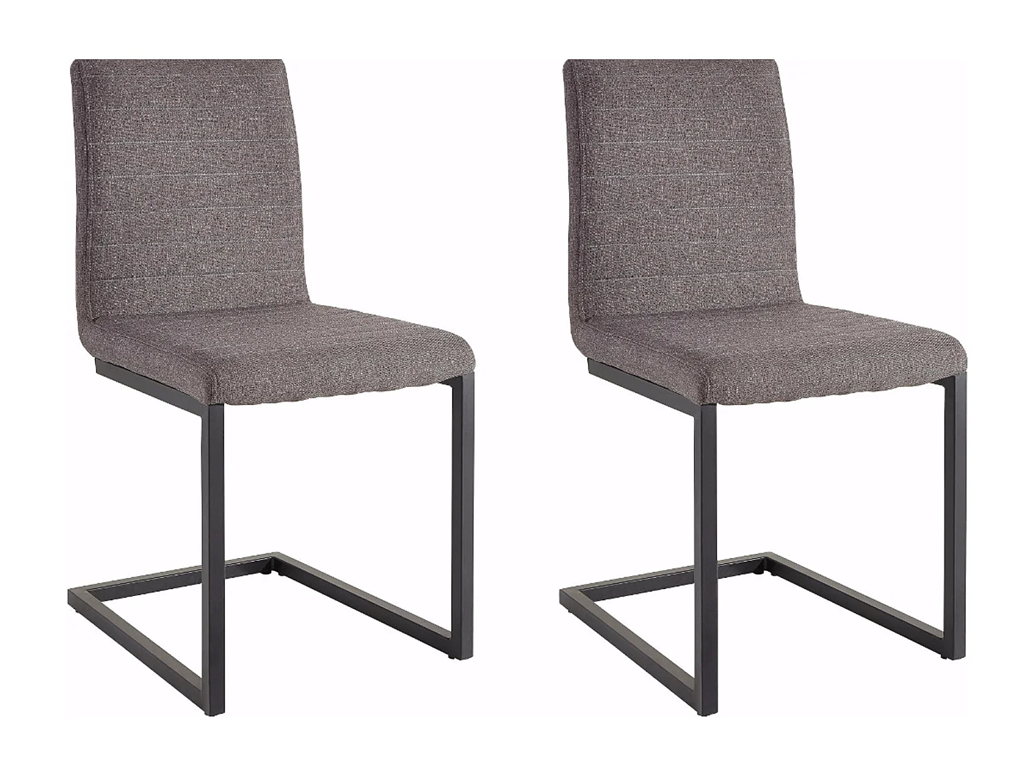 Sabine | Fauteuil de salle à manger en tissu anthracite, 2 pièces