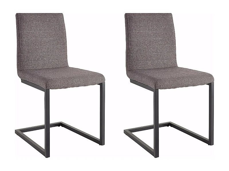 Sabine | Fauteuil de salle à manger en tissu anthracite, 2 pièces