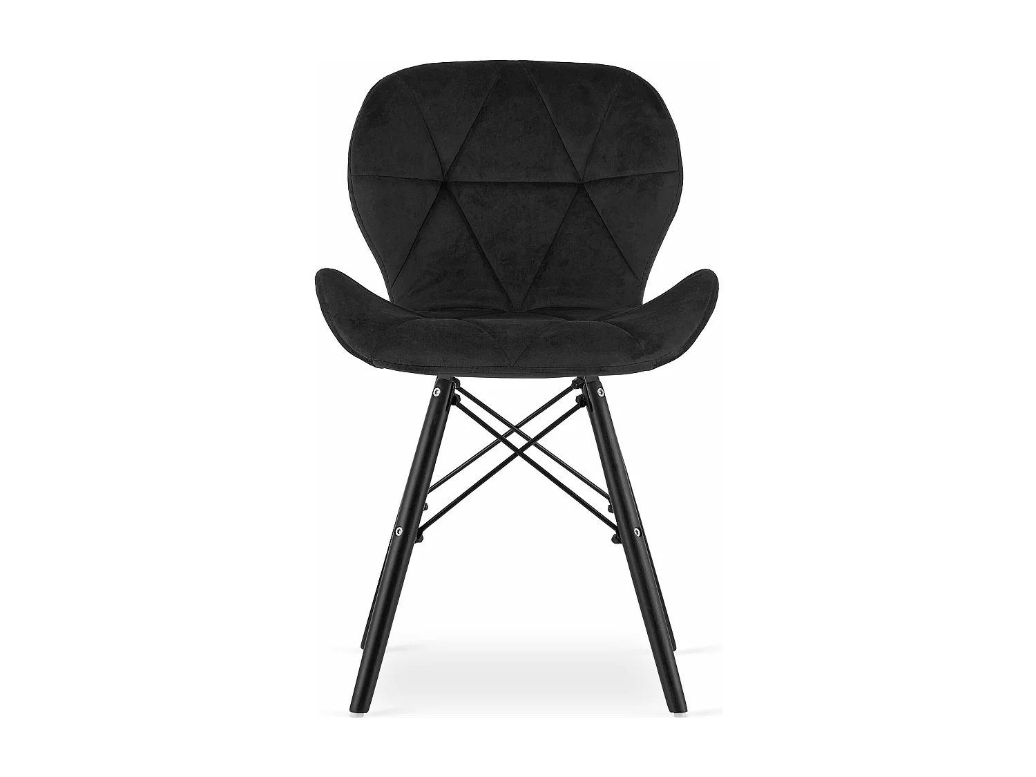 LAGO-Sessel aus Samt - Schwarz / Schwarze Füße x 1