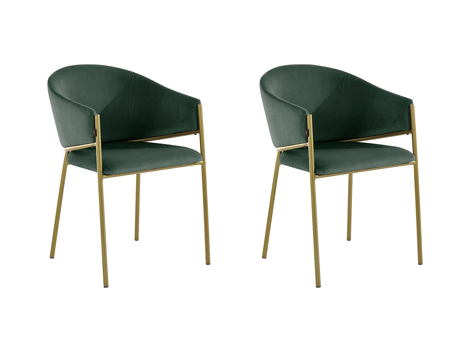 Natalie | Sedia da pranzo in velluto verde scuro, confezione da 2 pz.