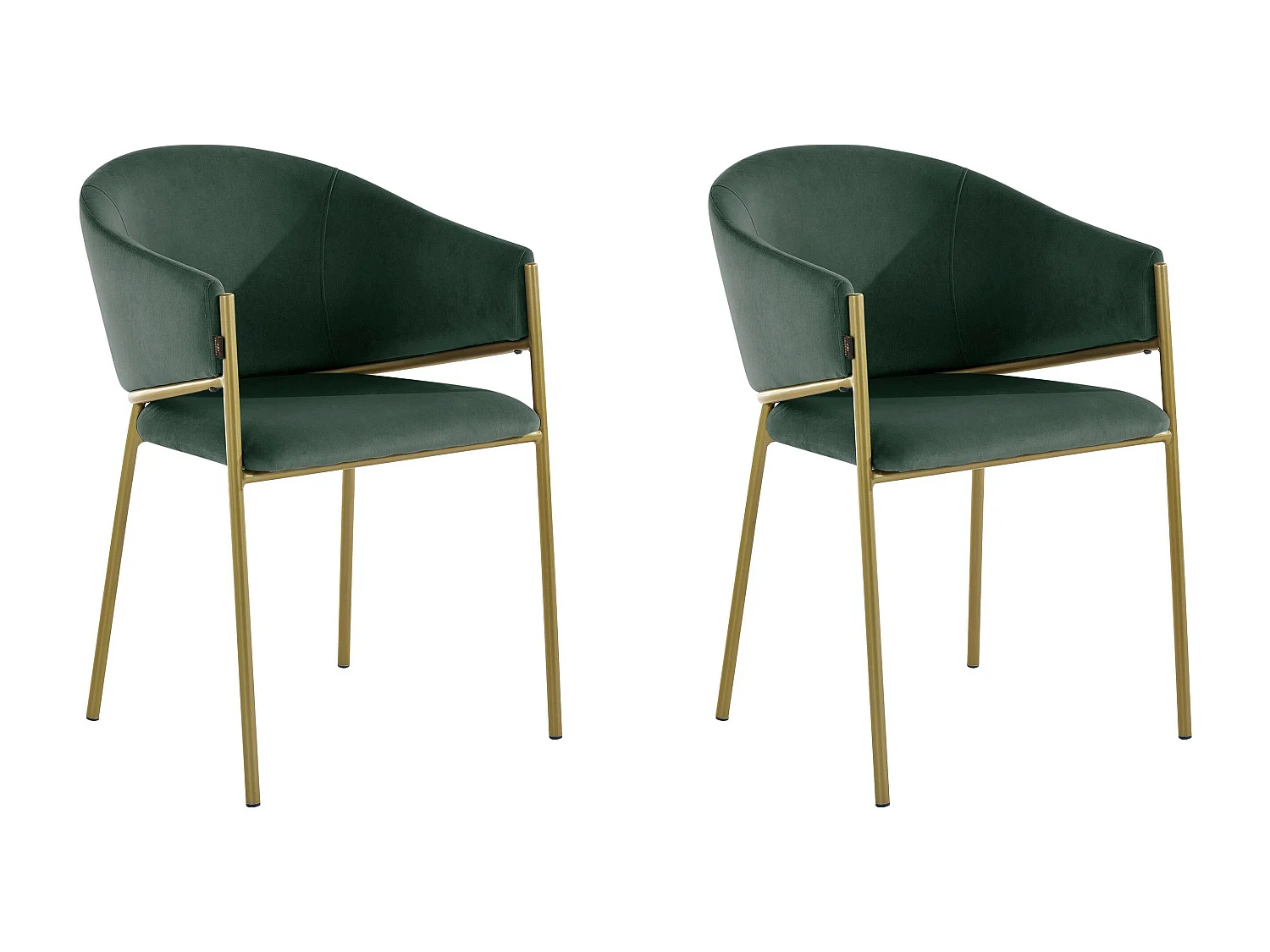 Natalie | Fauteuil de salle à manger en vert foncé, paquet de 2