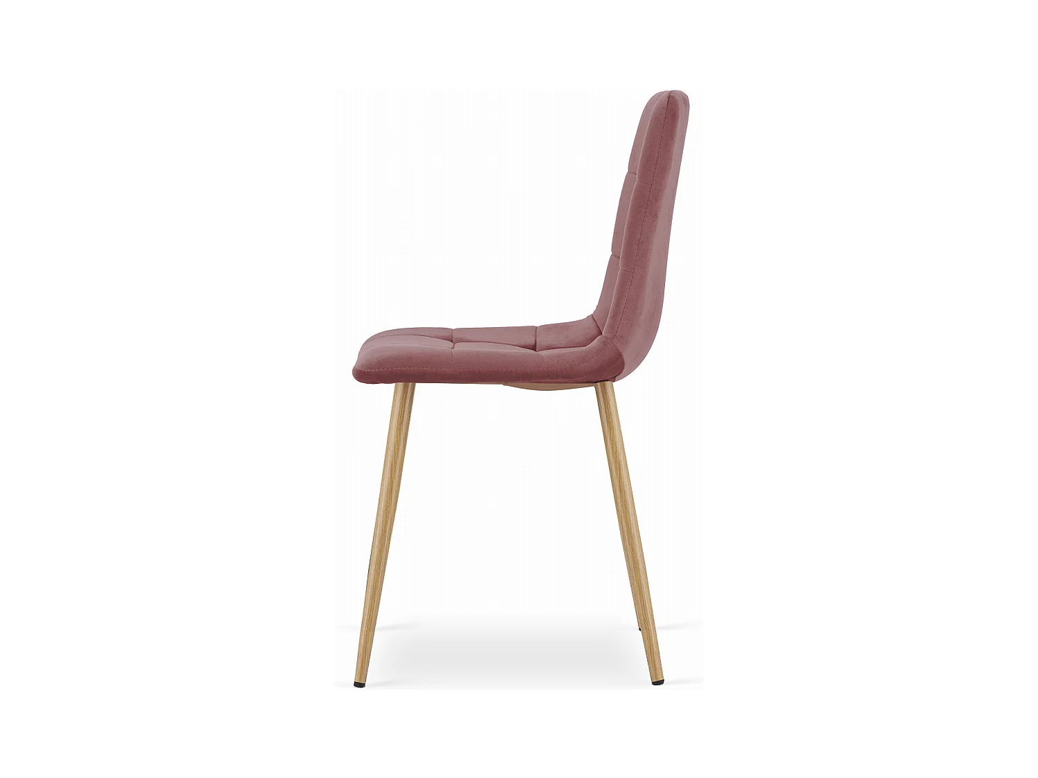 Chaise KARA - velours rose / pieds couleur bois x 1