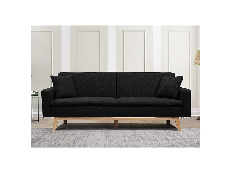 Sofá cama Indiana negro 84x206x74 cm