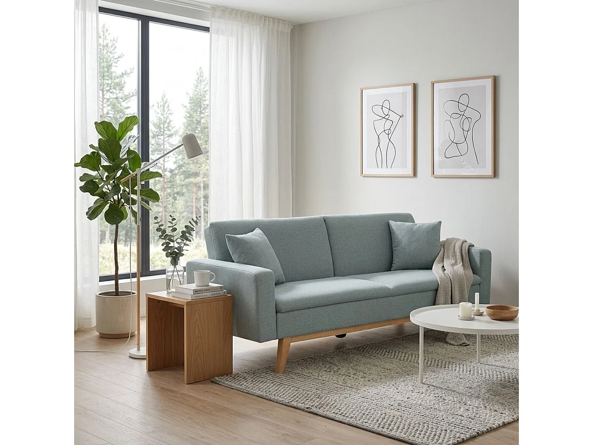 Sofá cama Indiana 2 plazas verde 84x206x74 cm