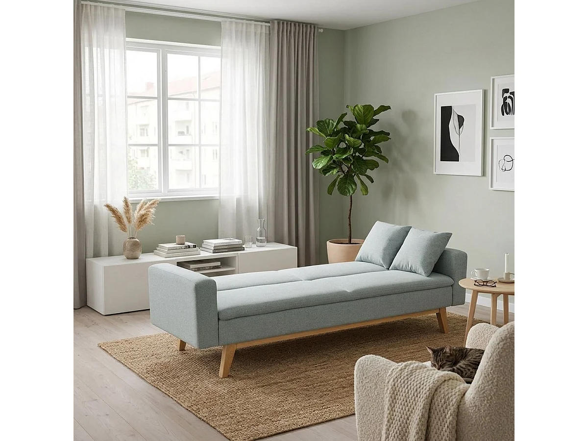 Sofá cama Indiana 2 plazas verde 84x206x74 cm