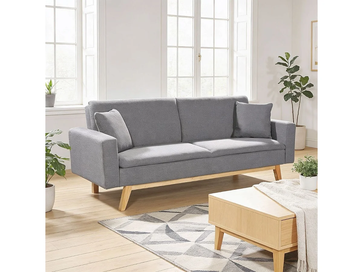 Sofá cama Indiana 2 plazas gris oscuro 84x206x74 cm