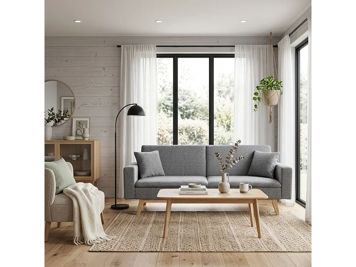 Sofá cama Indiana 2 plazas gris oscuro 84x206x74 cm
