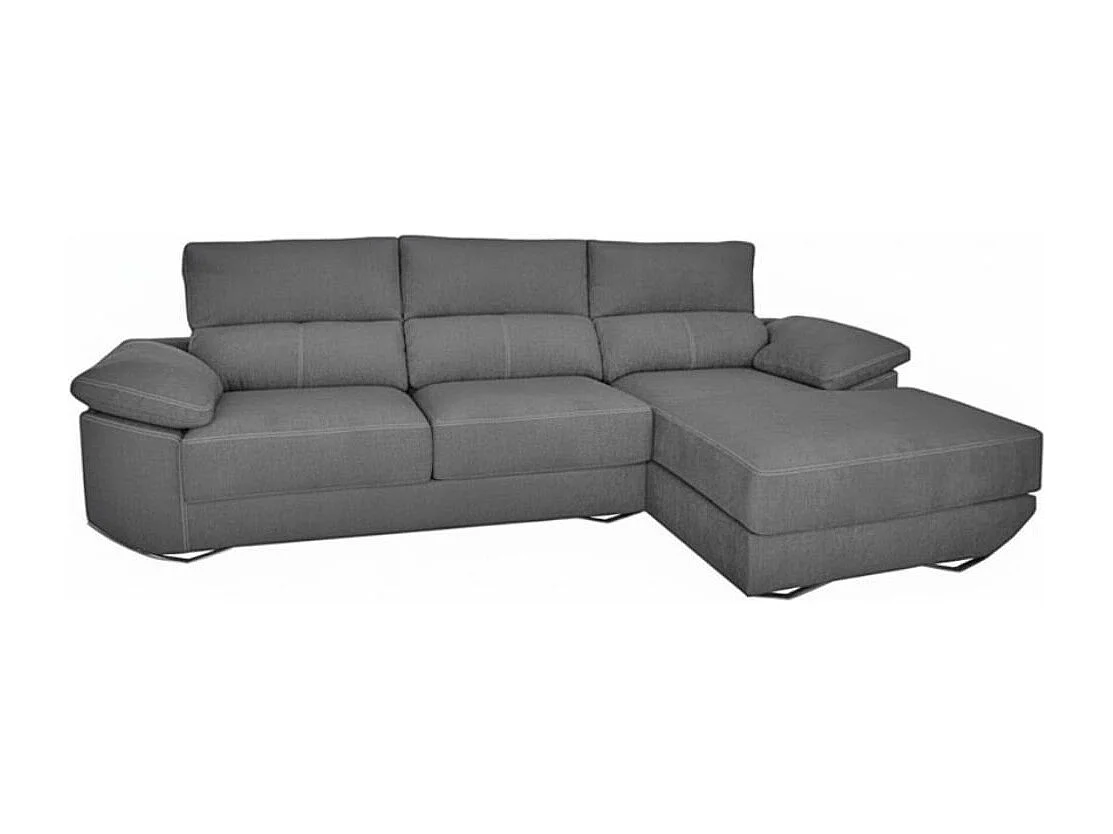 Sofá chaiselongue derecha Danielle 3 plazas tela bronx antracita