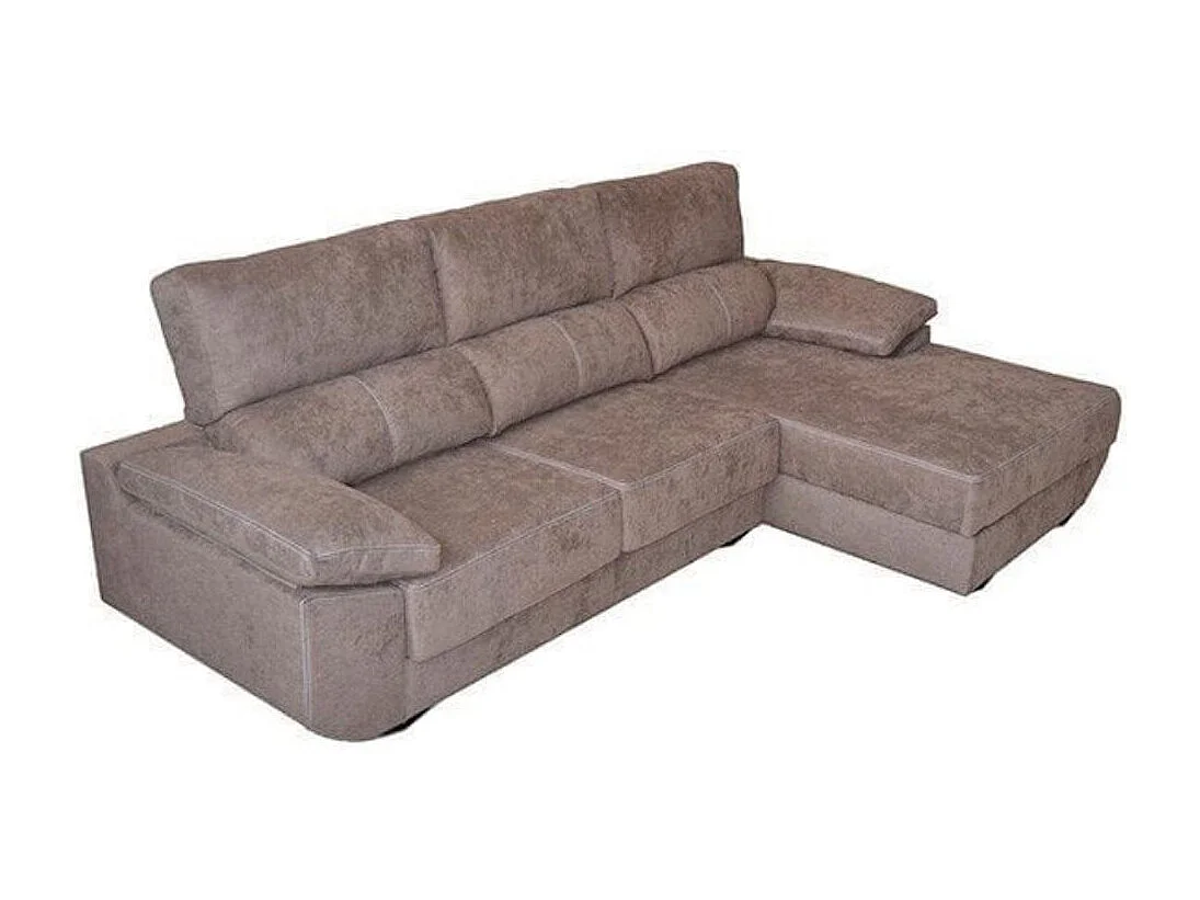 Sofá chaiselongue derecha Danielle 3 plazas tela bronx smoke