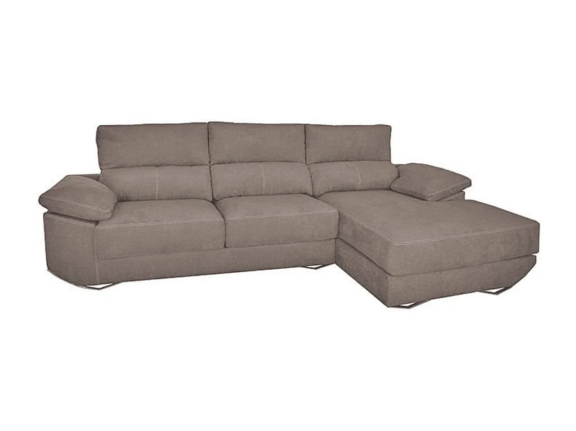 Sofá chaiselongue derecha Danielle 3 plazas tela bronx smoke