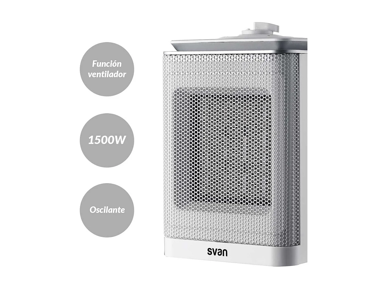 Calefactor ventilador Svan SCEC1500V 1500W 3 niveles oscilante blanco