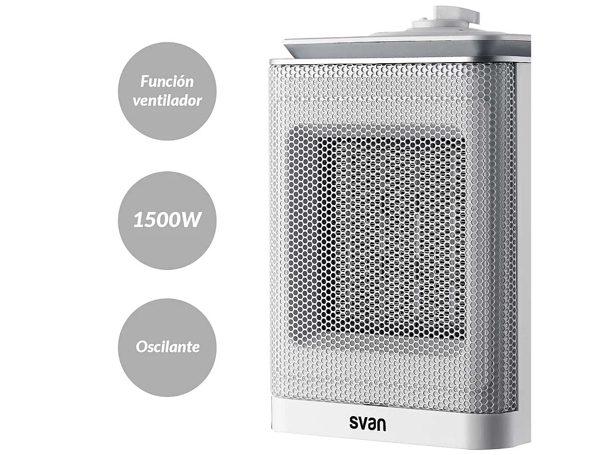 Calefactor ventilador Svan SCEC1500V 1500W 3 niveles oscilante blanco