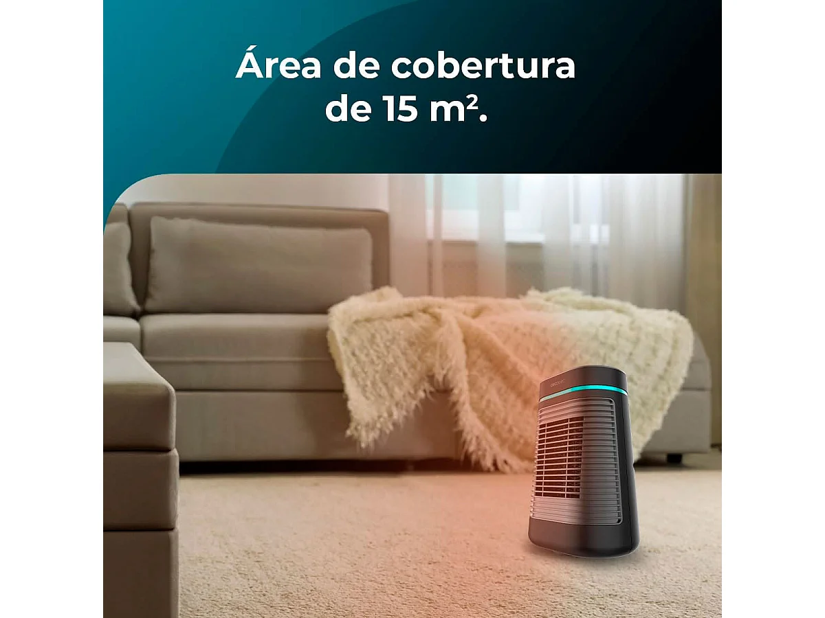 Calefactor cerámico Cecotec ReadyWarm 1550 Max Ceramic Rotate Smart 1500W oscilante negro