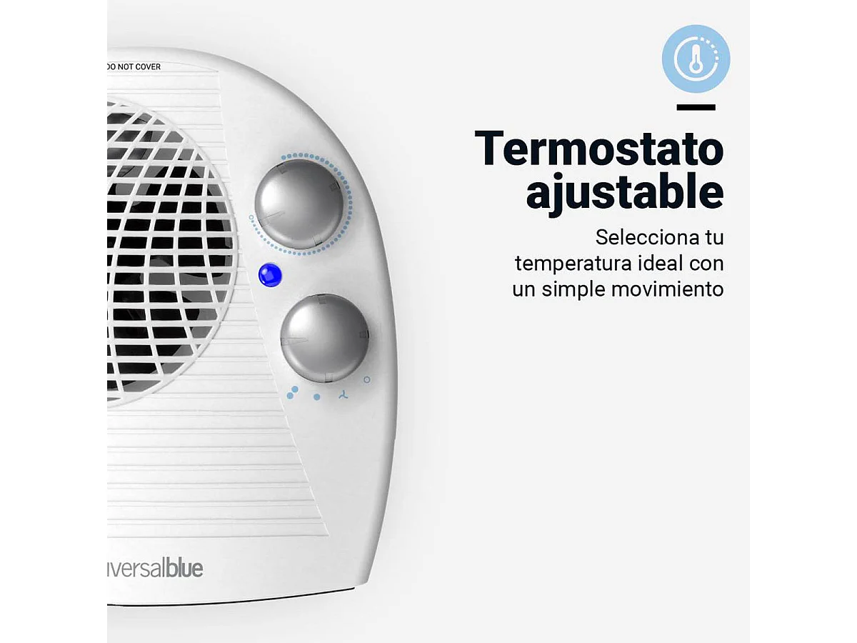 Calefactor ventilador Copacabana Universal Blue 2000W diseño horizontal blanco