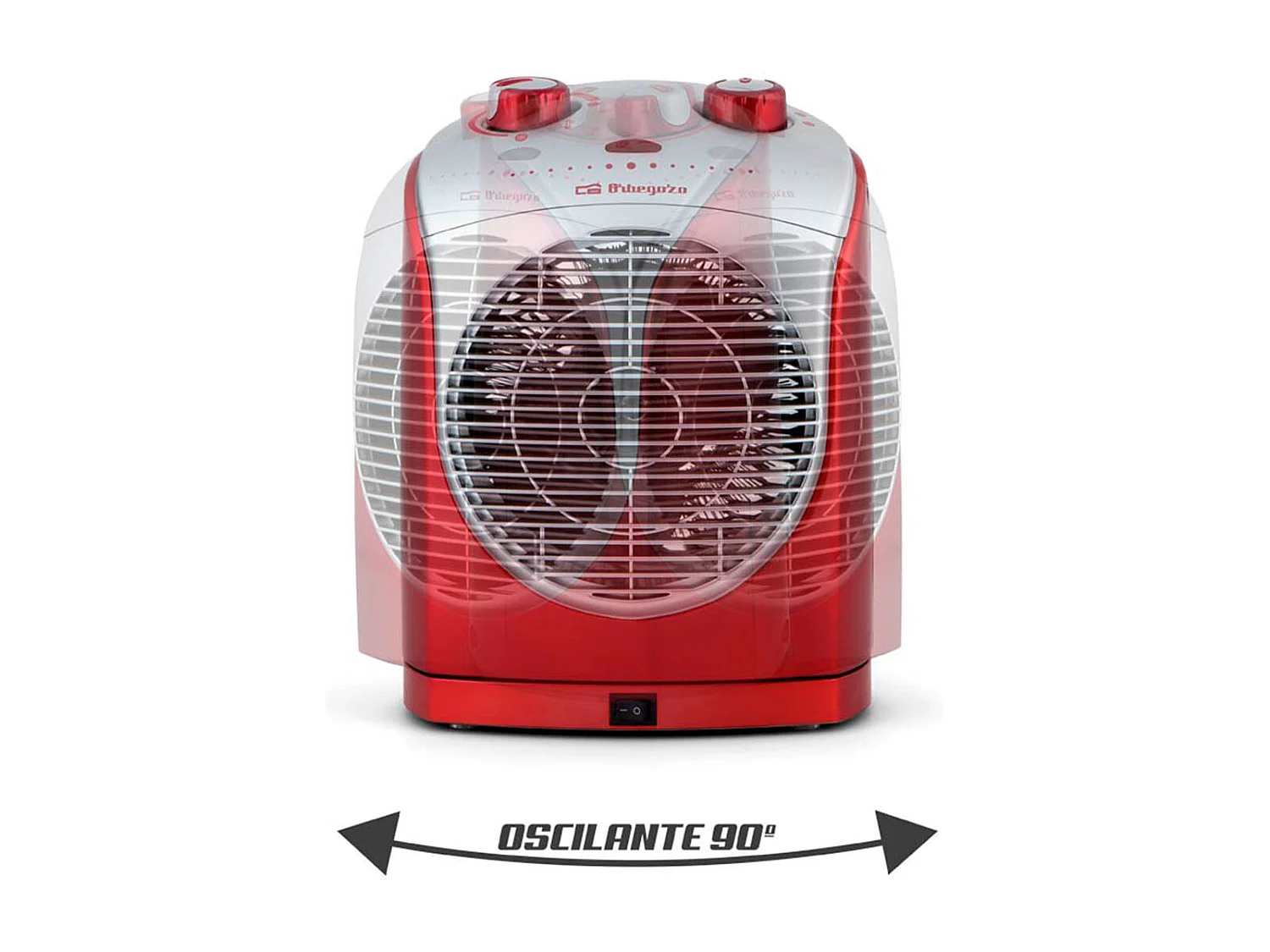Calefactor ventilador Orbegozo FH 5025 2200W oscilante rojo